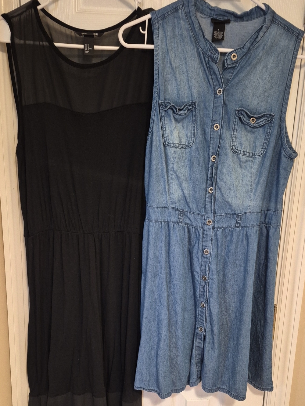 H&M Black Mesh Sundress & Blue Denim Button-Front Dress Duo